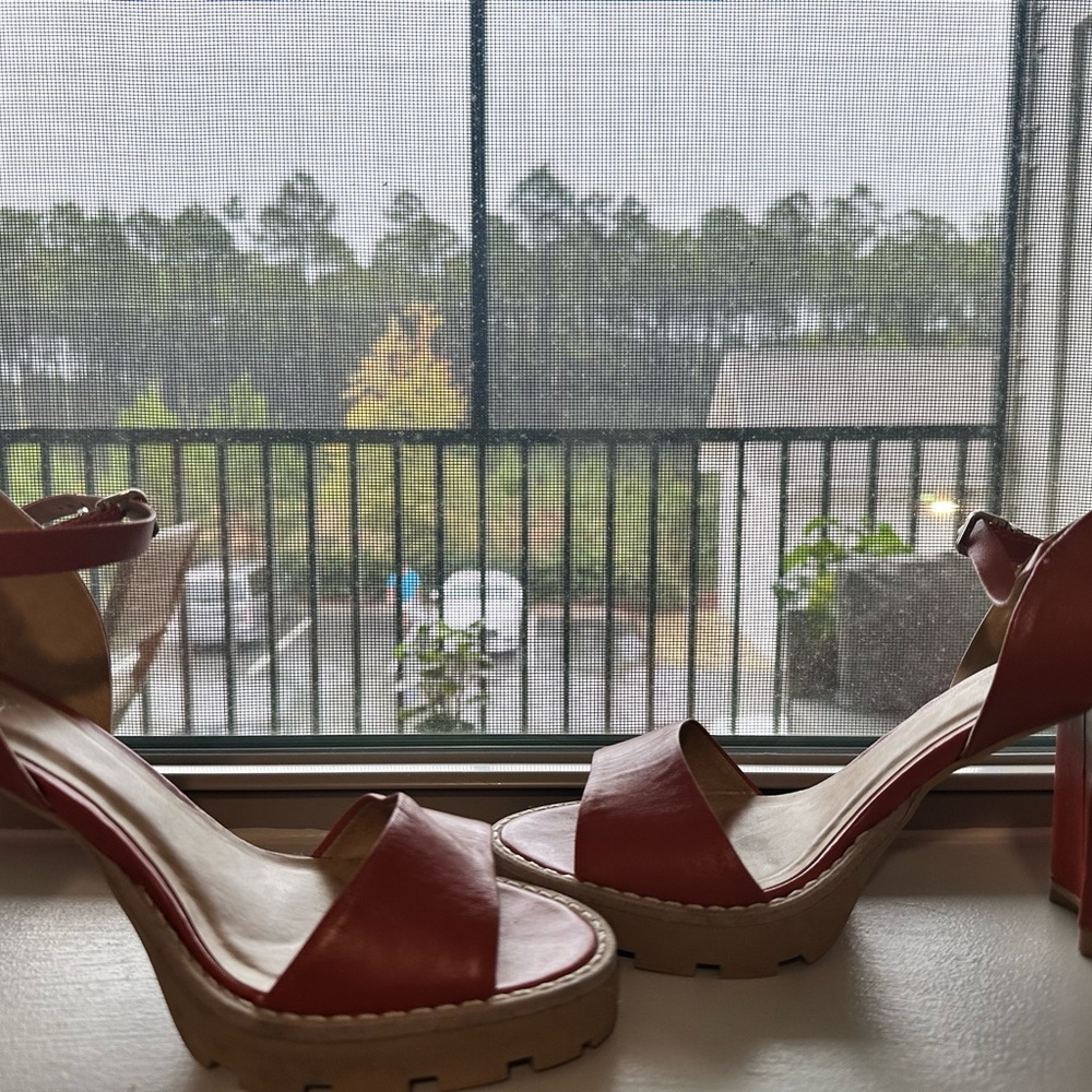 Elegant Orange Platform Heels